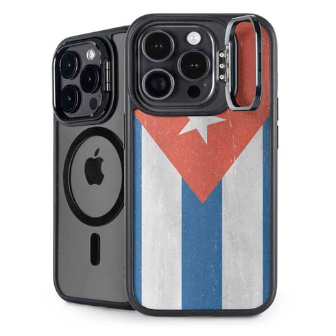 Cuban Flag Distressed iPhone 14 Pro Max Kickstand Case